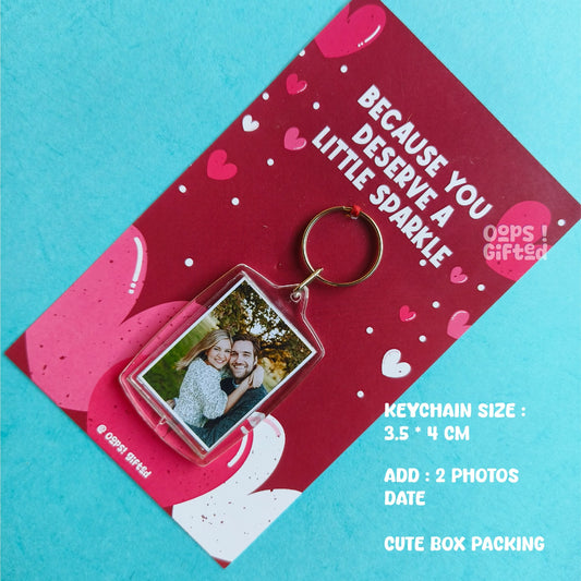Date Photo Keychain – Two Sided Magic