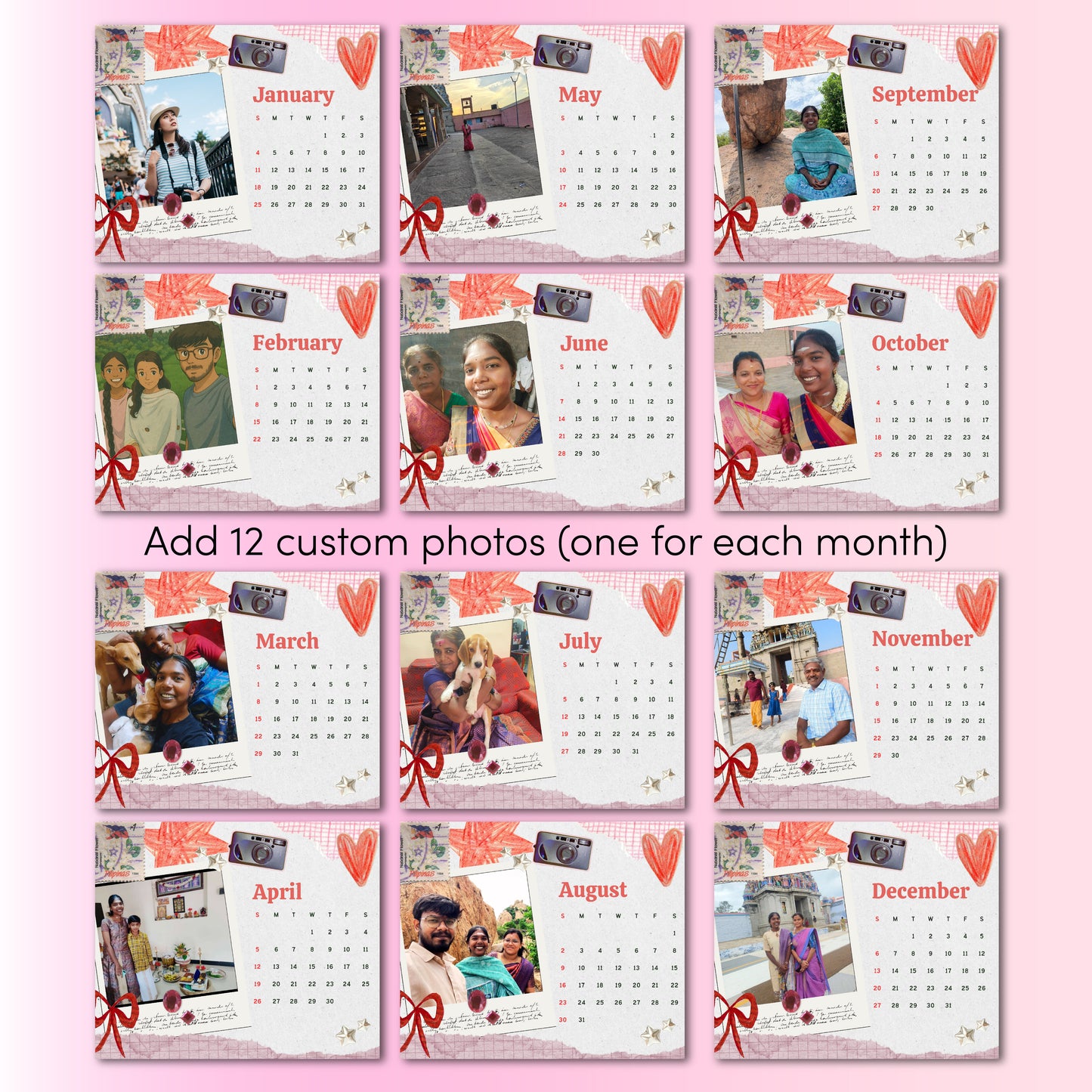 Scrapbook Theme Customized Calendar 2026
