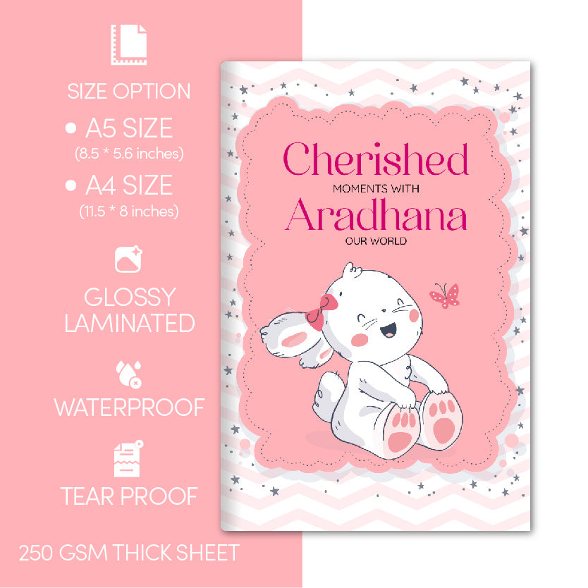 Baby Girl Rabbit-Themed Photo Book (A5-Size)