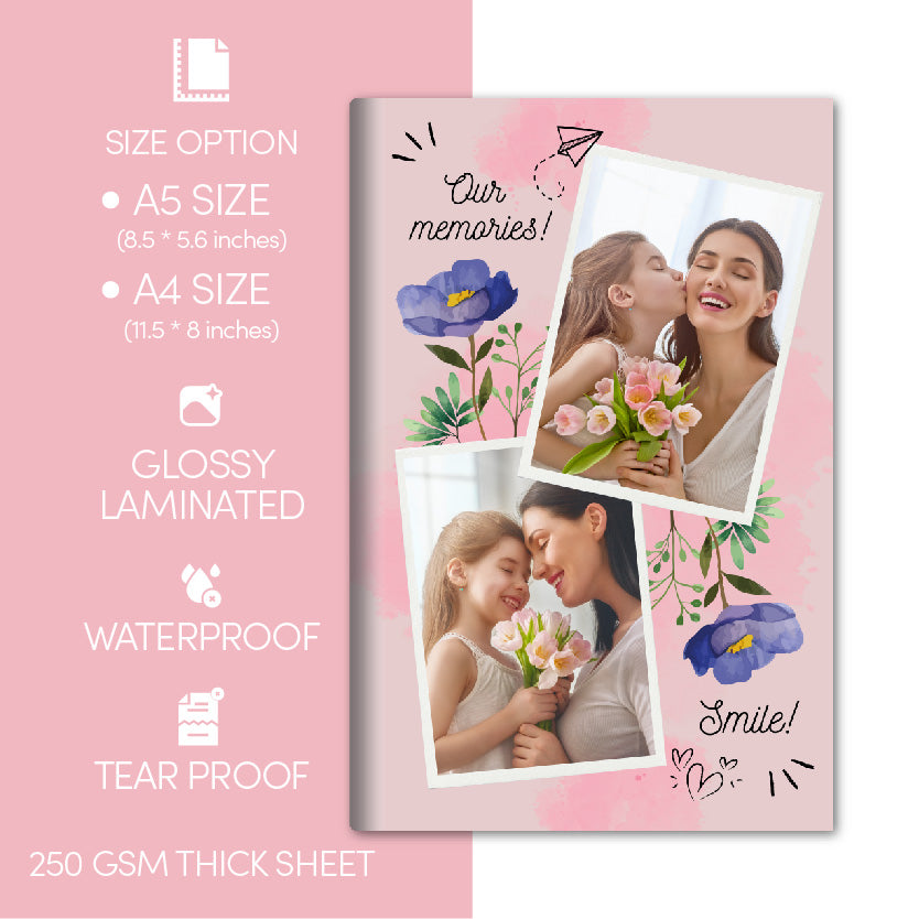 Our Memories – Floral  Photo Book ( A5 Size)