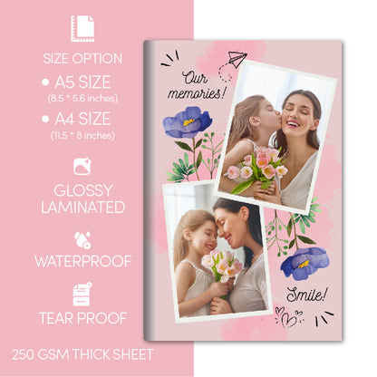 Our Memories – Floral  Photo Book ( A5 Size)