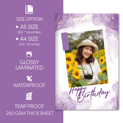 Purple Bliss Birthday Photo Book (A5-Size)