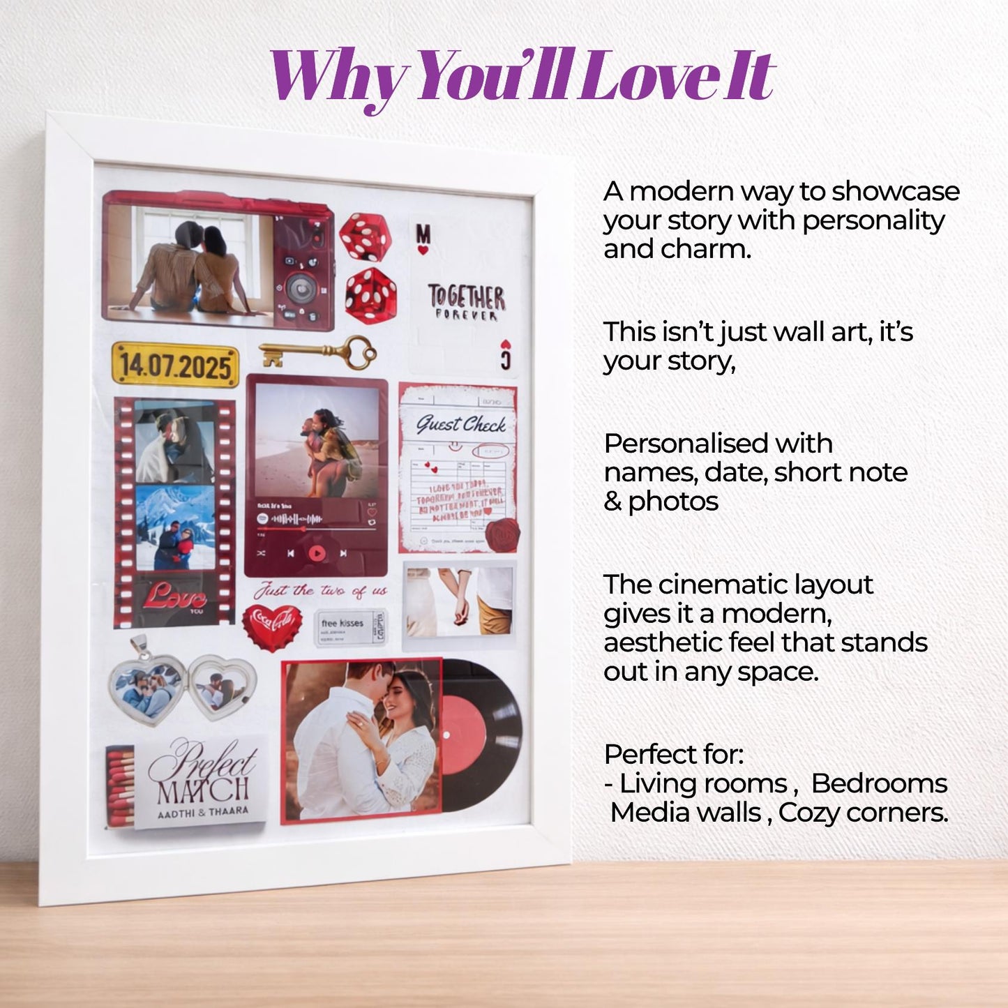Scarlet Love Matchbox Frame