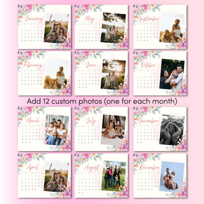 Floral Theme Customized Calendar 2026