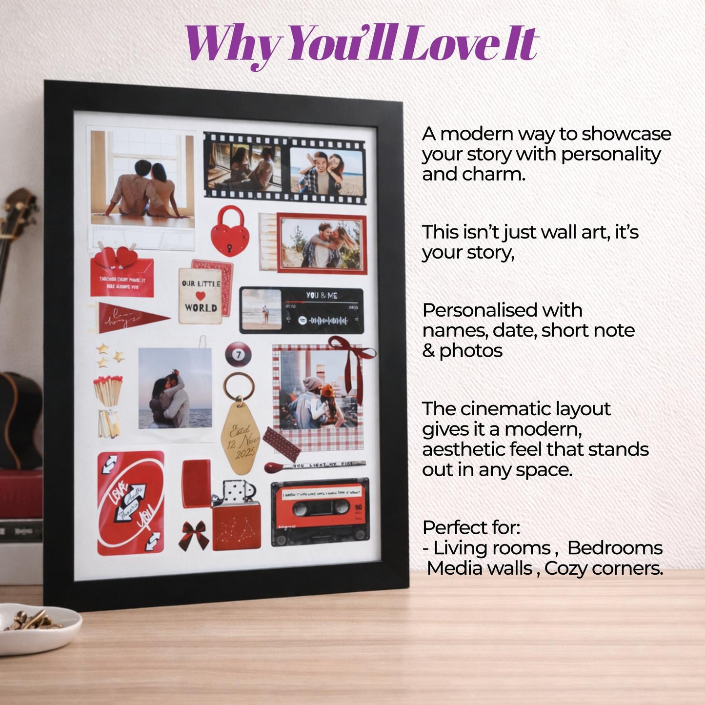 Red Romance Matchbox Frame